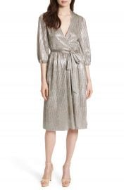 Alice   Olivia Katina Metallic Wrap Dress at Nordstrom