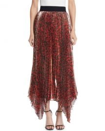 Alice   Olivia Katz Shimmery Leopard Pleated Maxi Skirt at Neiman Marcus