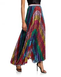 Alice   Olivia Katz Sunburst Pleated Maxi Skirt at Neiman Marcus