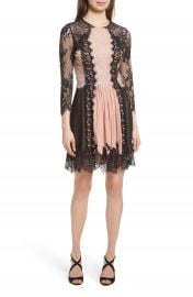 Alice   Olivia Kaylen Mixed Lace Dress at Nordstrom