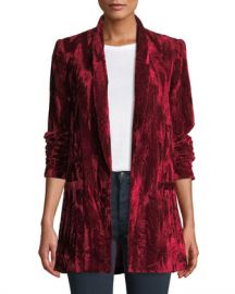 Alice   Olivia Kylie Easy Shawl-Collar Velvet Blazer at Neiman Marcus