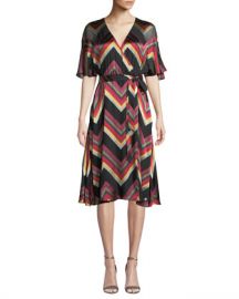 Alice   Olivia Lexa Chevron Stripe Midi Dress at Neiman Marcus