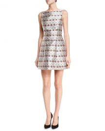 Alice   Olivia Lindsey Structured Cosmetics-Print Dress  Multicolor at Neiman Marcus