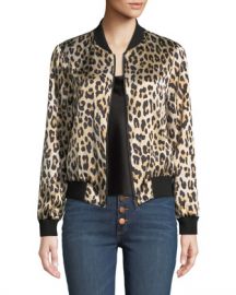 Alice   Olivia Lonnie Reversible Silk Bomber Jacket at Neiman Marcus