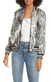 Alice   Olivia Lonnie Sequin Cropped Bomber Jacket   Nordstrom at Nordstrom