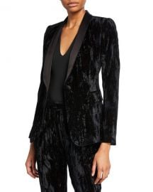 Alice   Olivia Macey Crushed Velvet Blazer at Neiman Marcus