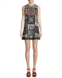 Alice   Olivia Marcelina Sleeveless Embroidered Tunic Dress at Neiman Marcus