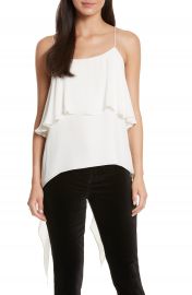 Alice   Olivia Maribel Asymmetrical Drape Silk Camisole at Nordstrom