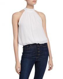 Alice   Olivia Maris Halter-Neck Gathered Top at Neiman Marcus