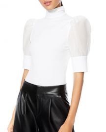 Alice   Olivia McKayla Turtleneck Crop Top at Neiman Marcus