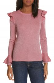 WornOnTV: Jeannie’s pink metallic ruffled sweater on The Real | Jeannie ...