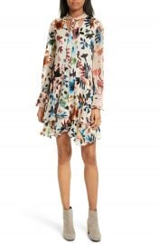 Alice   Olivia Moran Tiered Floral A-Line Dress at Nordstrom