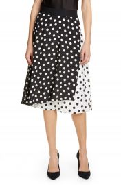 Alice   Olivia Nanette Pattern Mix Faux Wrap Silk Skirt   Nordstrom at Nordstrom