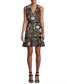 Alice   Olivia Peyton Embellished Square Neck Dress at Neiman Marcus