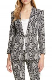 Alice   Olivia Richie Snake Print Cotton Blend Jacket   Nordstrom at Nordstrom