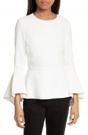 Alice   Olivia Ruby Bell Sleeve Peplum Top at Nordstrom