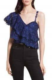 Alice   Olivia Saba Ruffle One-Shoulder Top at Nordstrom