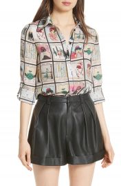 Alice   Olivia Santana Silk Shirt at Nordstrom