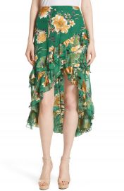 WornOnTV: Meghan’s green floral print asymmetric skirt on The View ...