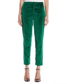 alice and olivia green velvet pants