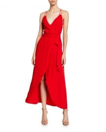 Alice   Olivia Susana Multi-Strap Mock-Wrap Midi Dress at Neiman Marcus