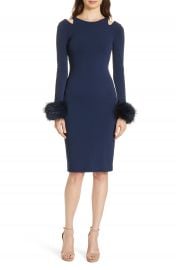 Alice   Olivia Tabitha Genuine Fox Fur Cuff Dress   Nordstrom at Nordstrom