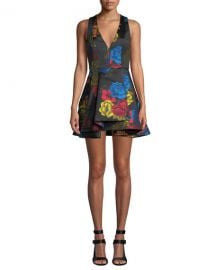 Alice   Olivia Tanner Floral-Print Asymmetrical Dress at Neiman Marcus