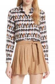 Alice   Olivia Willa Crazy Pants Silk Shirt at Nordstrom