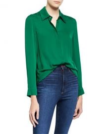 Alice   Olivia Willa Placket Top at Neiman Marcus