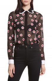 Alice   Olivia Willa Print Sheer Blouse at Nordstrom