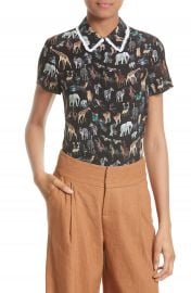 Alice   Olivia Willa Silk Blouse at Nordstrom