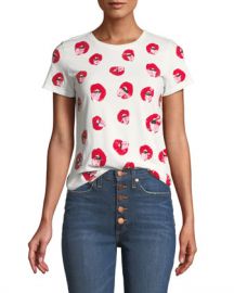 Alice   Olivia X Donald Robertson Rylyn Embellished Crewneck Tee at Neiman Marcus