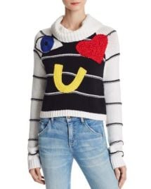 Alice   Olivia Zita Eye Heart You Embellished Sweater at Bloomingdales