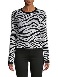 Alice   Olivia by Stacey Bendet - Zebra-Print Wool-Blend Sweater at Saks Off 5th