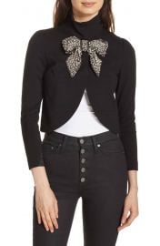 Alice + Olivia Addison Embellished Bow Crop Jacket at Nordstrom