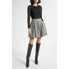 Alice + Olivia Chara Long Sleeve Mixed Media Party Dress at Nordstrom