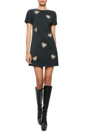 Alice + Olivia Clyde Embellished Heart Minidress at Nordstrom