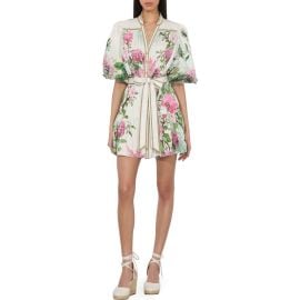 Alice + Olivia Cora Voluminous Tiered Mini Shirtdress at Nordstrom