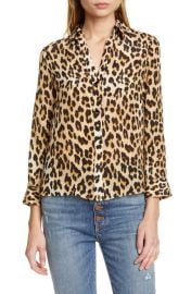 Alice + Olivia Eloise Leopard Print Silk Blouse at Nordstrom