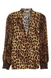 Alice + Olivia Ilan Leopard Print Long Sleeve Shirt at Nordstrom