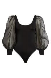 Alice + Olivia Jillianne Sheer Sleeve Bodysuit at Nordstrom