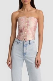 Alice + Olivia Kelcey Floral Jacquard Strapless Top at Nordstrom