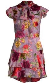 Alice + Olivia Lashay Tie Neck Ruffle Dress Floral Size 4 NWOT at eBay