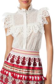 Alice + Olivia Marian Eyelet & Ruffle Blouse at Nordstrom Rack