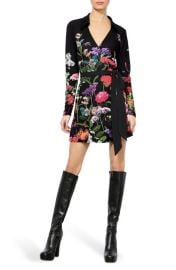 Alice + Olivia Millicent Print Long Sleeve Matte Jersey Wrap Minidress at Nordstrom