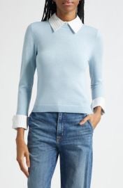 Alice + Olivia Porla Collar Stretch Wool Sweater at Nordstrom