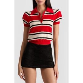 Alice + Olivia Ramona Stripe Cotton Blend Sweater at Nordstrom