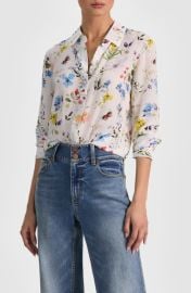 Alice + Olivia Willa Floral Silk Button-Up Shirt at Nordstrom