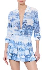 Alice + Olivia Willa Print Silk Button-Up Shirt at Nordstrom