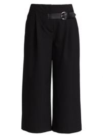 Alice  Olivia Adelina Wide-Leg Pleated Tab Belt Crop Pants  SaksFifthAvenue at Saks Fifth Avenue